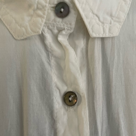 NWT Stewart & Brown white organic cotton button down shirtdress. - Picture 6 of 12